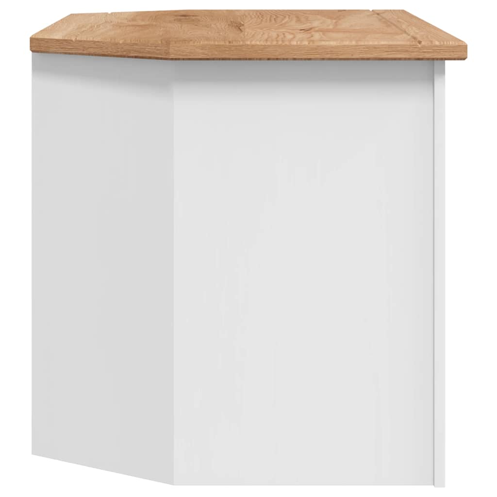 282687 vidaXL Corner TV Cabinet White 93x49x49 cm Solid Pine Panama Range