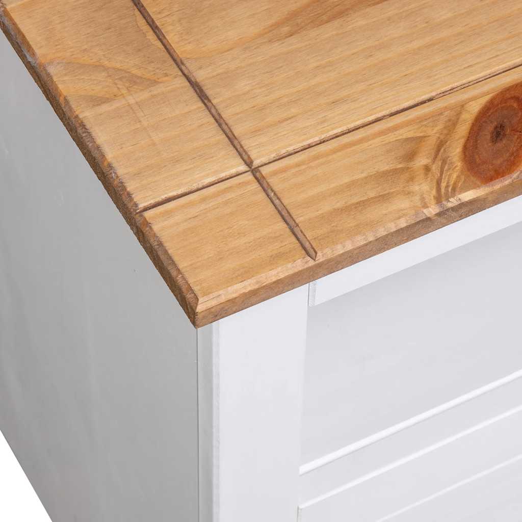 vidaXL Corner TV Cabinet White 93x49x49 cm Solid Pine Panama Range