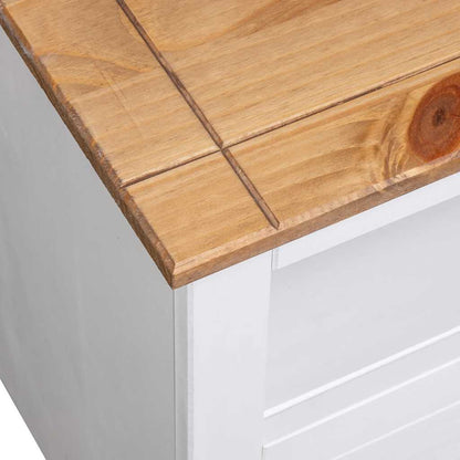 vidaXL Corner TV Cabinet White 93x49x49 cm Solid Pine Panama Range