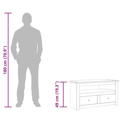 282687 vidaXL Corner TV Cabinet White 93x49x49 cm Solid Pine Panama Range
