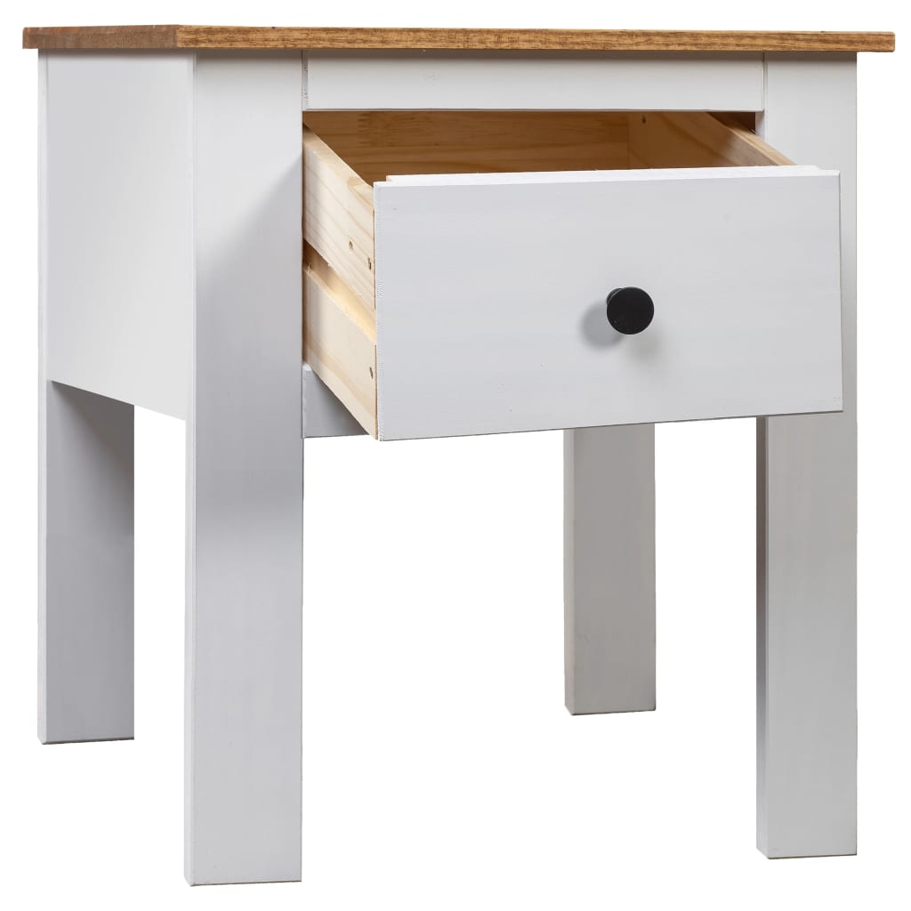 vidaXL Bedside Cabinet | White, Natural | Solid Pine Wood | 46x40x57 cm