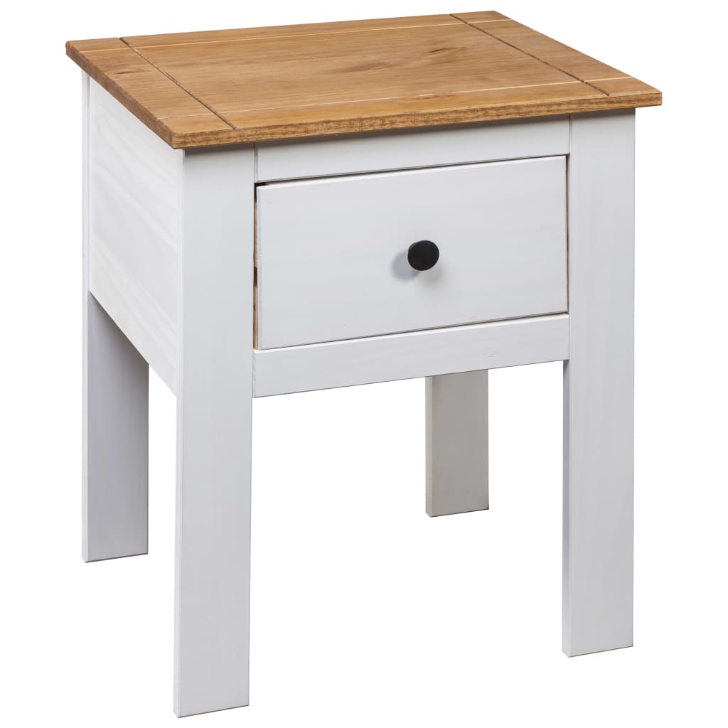 vidaXL Bedside Cabinet | White, Natural | Solid Pine Wood | 46x40x57 cm