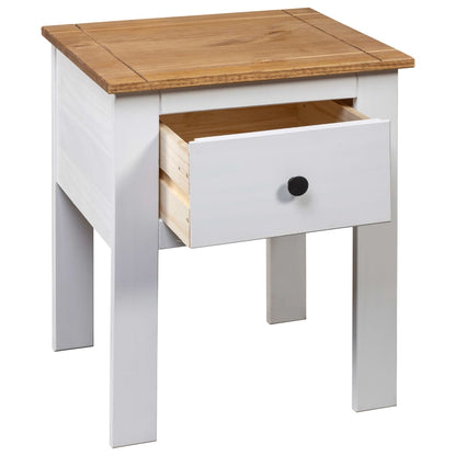 vidaXL Bedside Cabinet | White, Natural | Solid Pine Wood | 46x40x57 cm