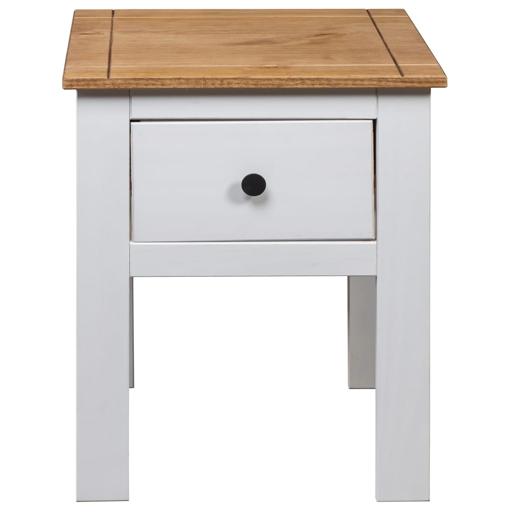 vidaXL Bedside Cabinet | White, Natural | Solid Pine Wood | 46x40x57 cm