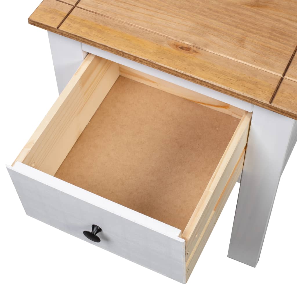 vidaXL Bedside Cabinet | White, Natural | Solid Pine Wood | 46x40x57 cm