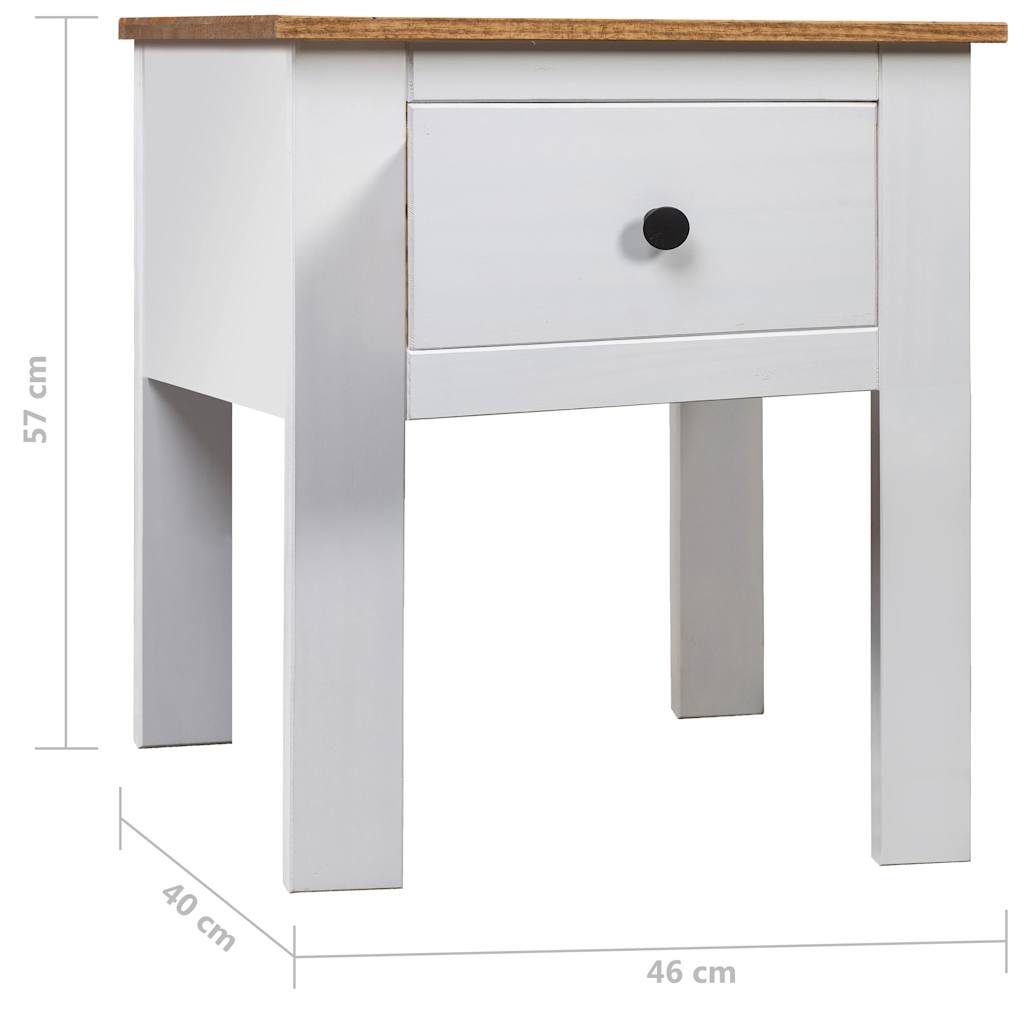 vidaXL Bedside Cabinet | White, Natural | Solid Pine Wood | 46x40x57 cm