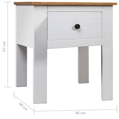 vidaXL Bedside Cabinet | White, Natural | Solid Pine Wood | 46x40x57 cm