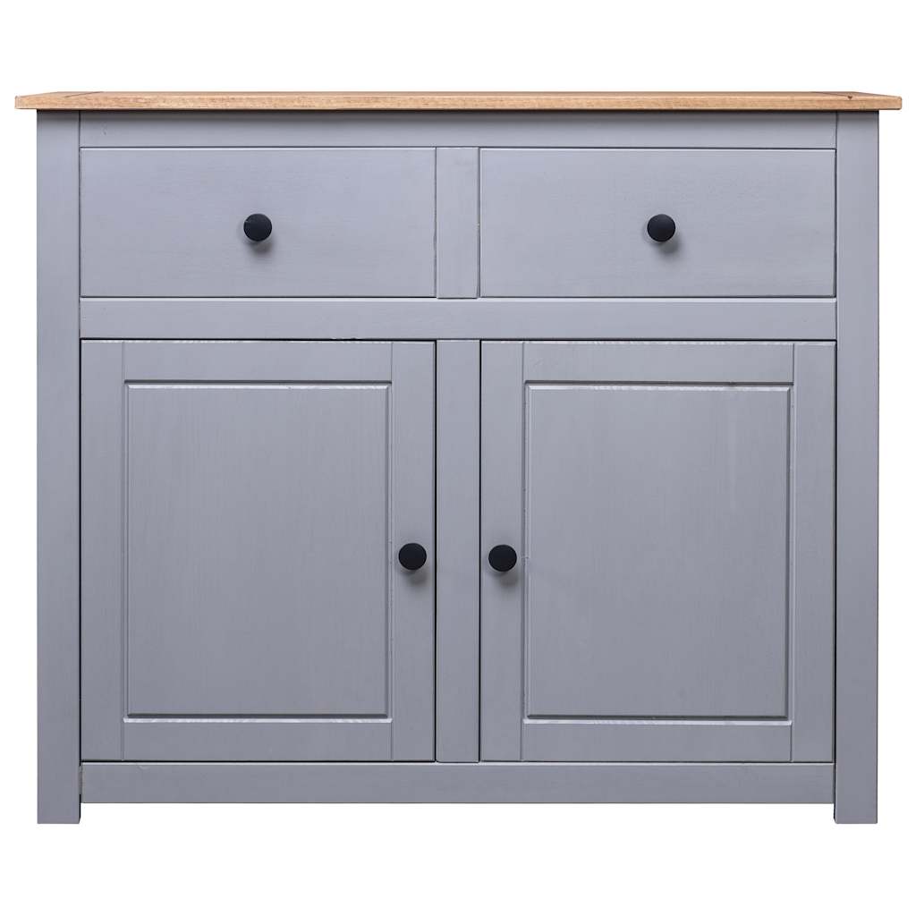 282698 vidaXL Sideboard Grey 93x40x80 cm Solid Pinewood Panama Range
