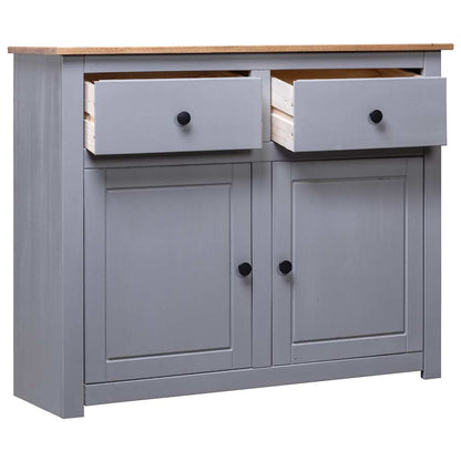 282698 vidaXL Sideboard Grey 93x40x80 cm Solid Pinewood Panama Range
