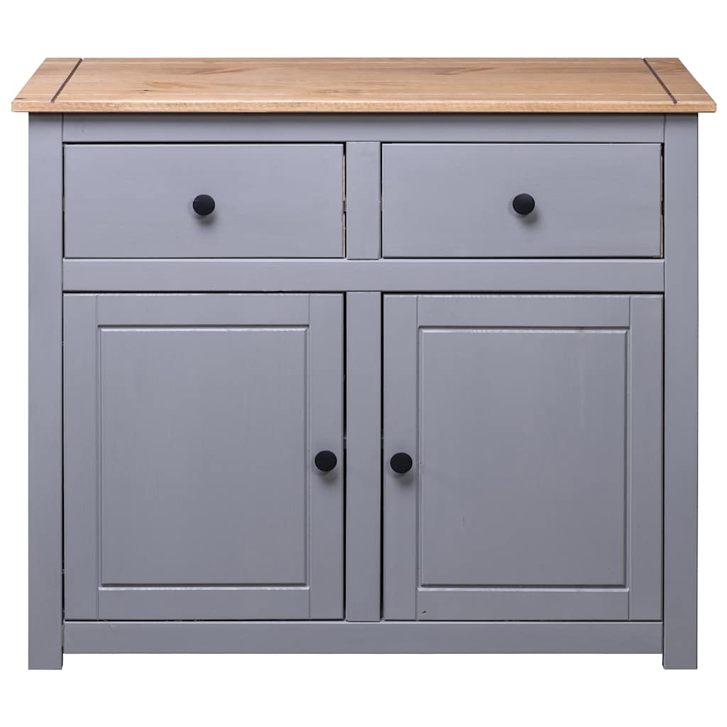 282698 vidaXL Sideboard Grey 93x40x80 cm Solid Pinewood Panama Range