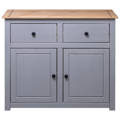 282698 vidaXL Sideboard Grey 93x40x80 cm Solid Pinewood Panama Range