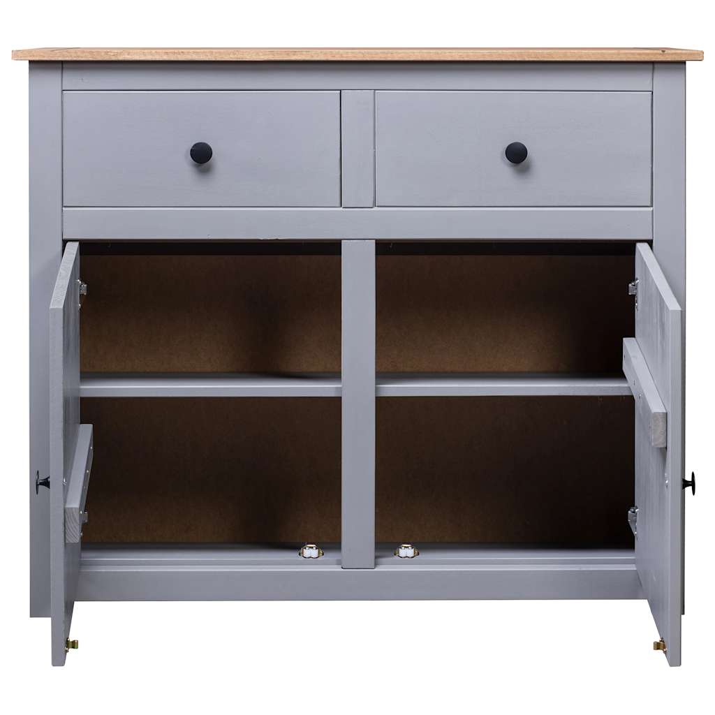 282698 vidaXL Sideboard Grey 93x40x80 cm Solid Pinewood Panama Range