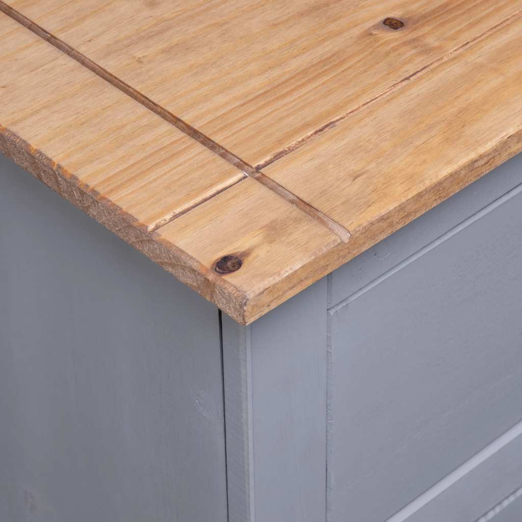 282698 vidaXL Sideboard Grey 93x40x80 cm Solid Pinewood Panama Range