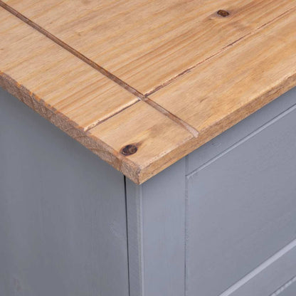 282698 vidaXL Sideboard Grey 93x40x80 cm Solid Pinewood Panama Range
