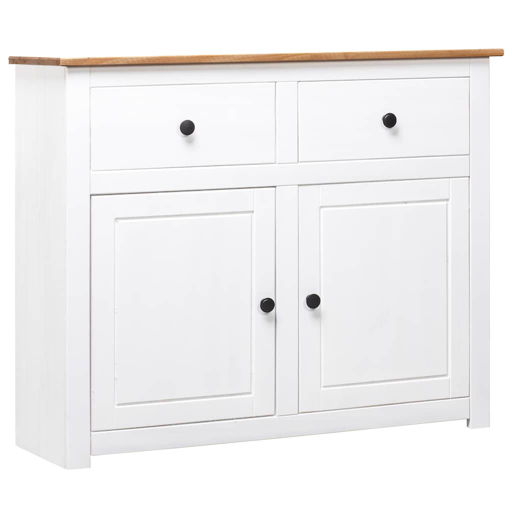 282699 vidaXL Sideboard White 93x40x80 cm Solid Pinewood Panama Range