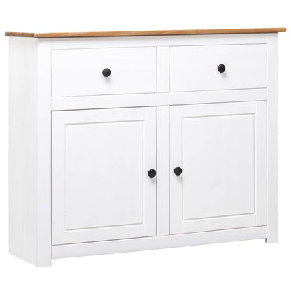 282699 vidaXL Sideboard White 93x40x80 cm Solid Pinewood Panama Range