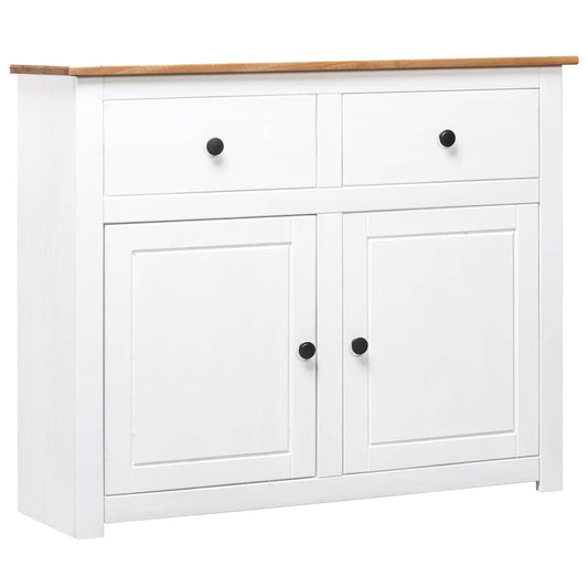 282699 vidaXL Sideboard White 93x40x80 cm Solid Pinewood Panama Range