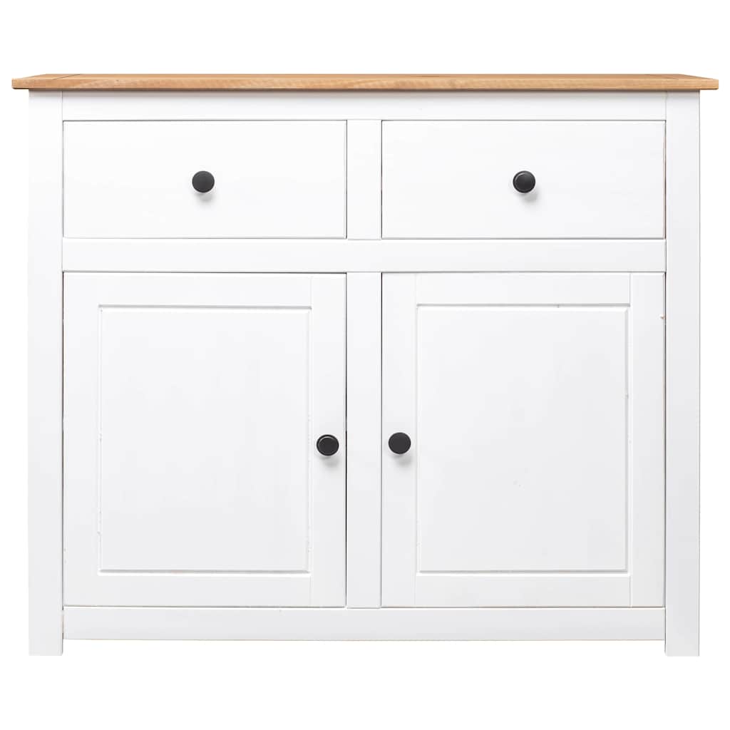 282699 vidaXL Sideboard White 93x40x80 cm Solid Pinewood Panama Range