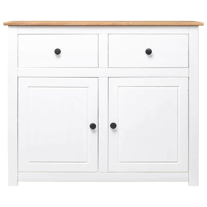 282699 vidaXL Sideboard White 93x40x80 cm Solid Pinewood Panama Range