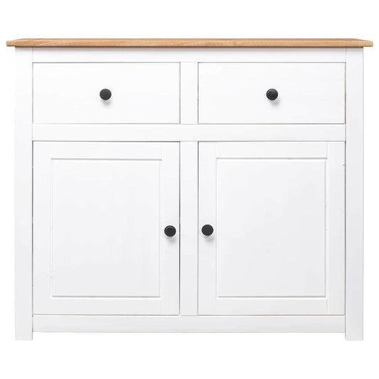 282699 vidaXL Sideboard White 93x40x80 cm Solid Pinewood Panama Range