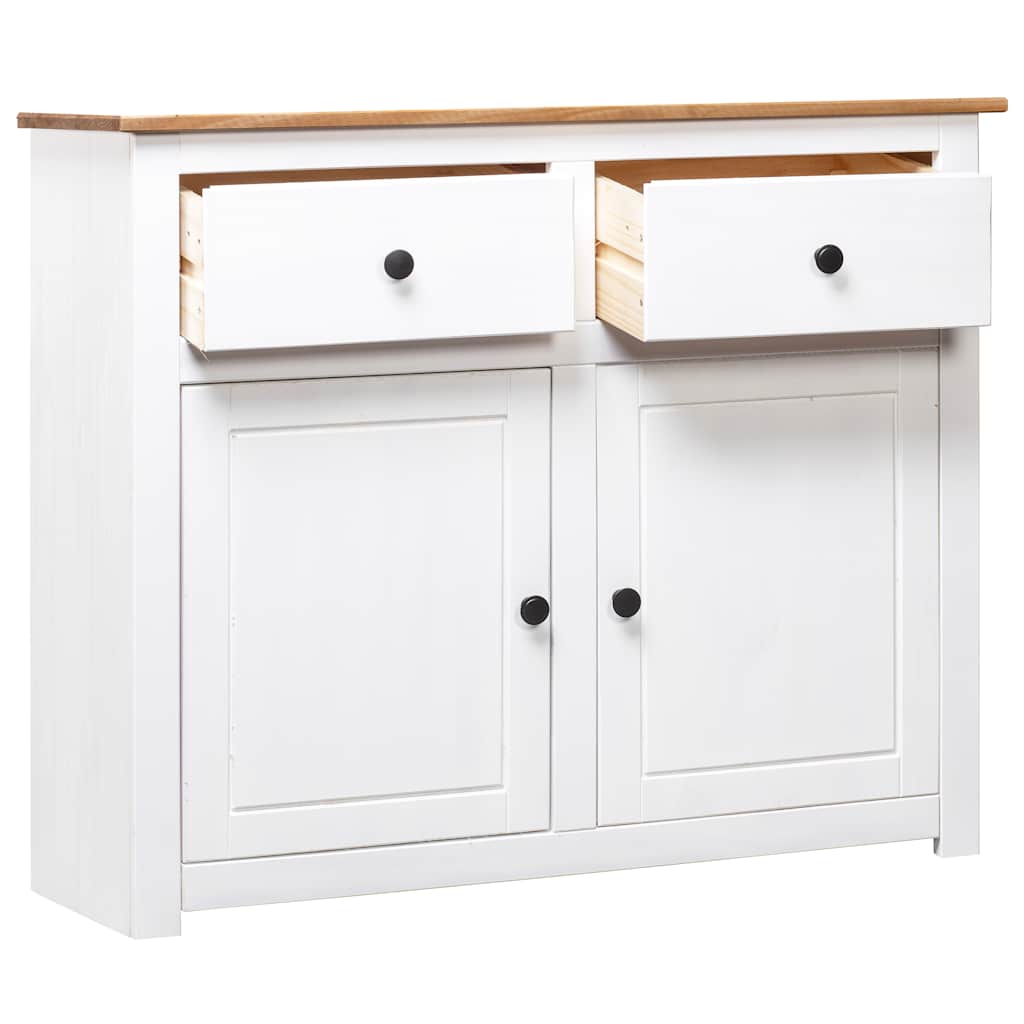 282699 vidaXL Sideboard White 93x40x80 cm Solid Pinewood Panama Range