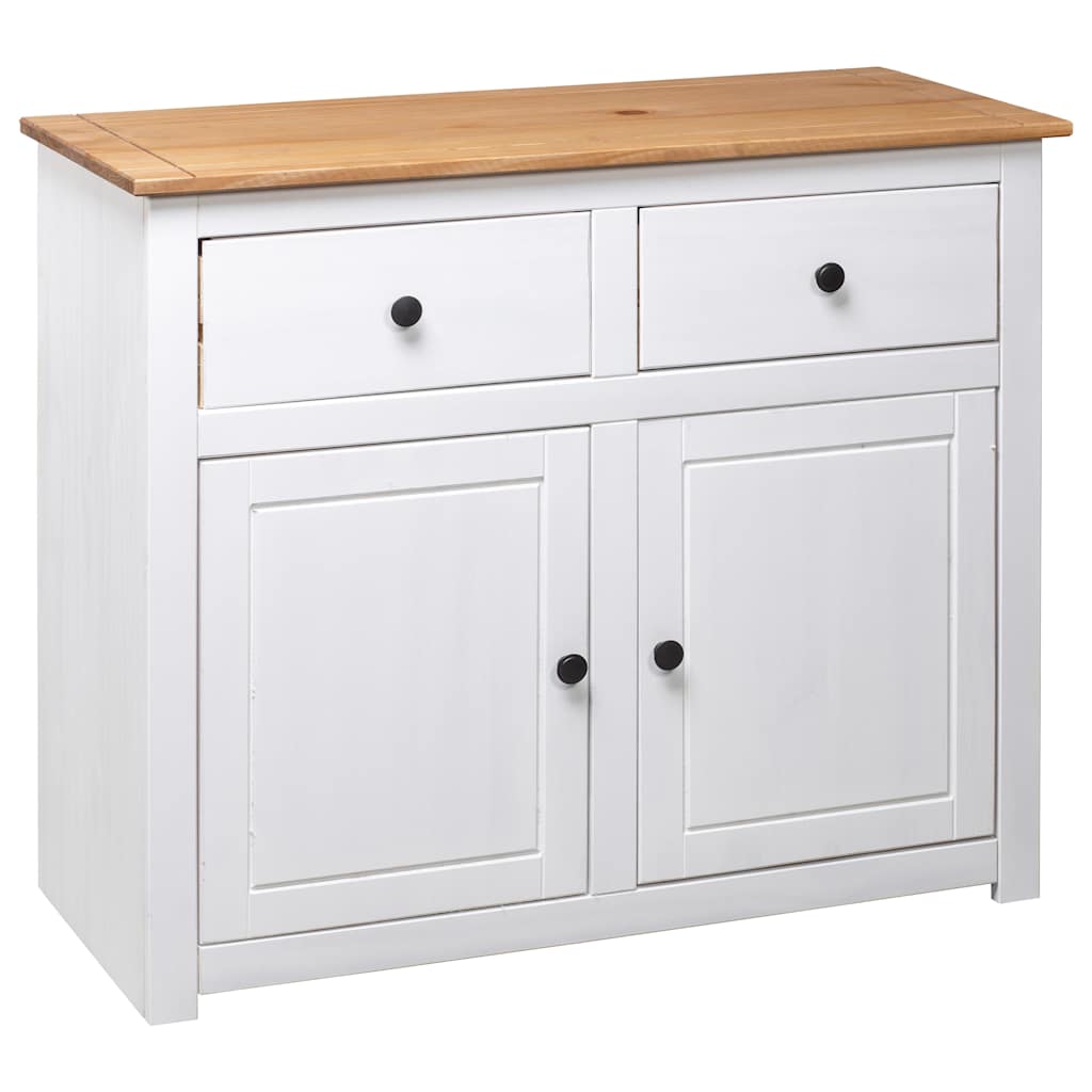 282699 vidaXL Sideboard White 93x40x80 cm Solid Pinewood Panama Range