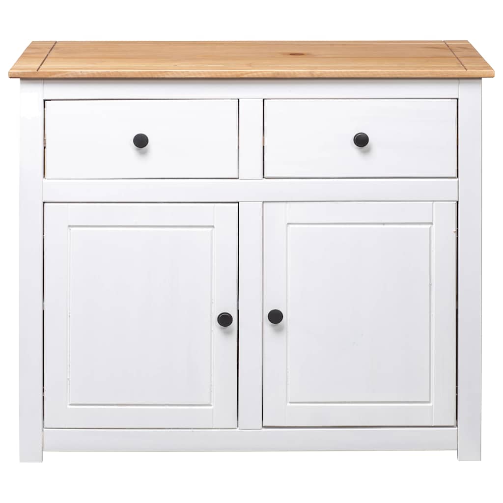 282699 vidaXL Sideboard White 93x40x80 cm Solid Pinewood Panama Range