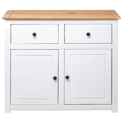 282699 vidaXL Sideboard White 93x40x80 cm Solid Pinewood Panama Range