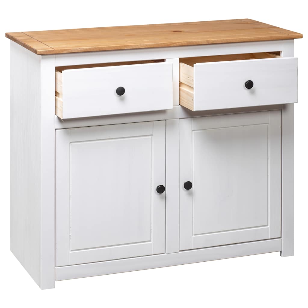 282699 vidaXL Sideboard White 93x40x80 cm Solid Pinewood Panama Range