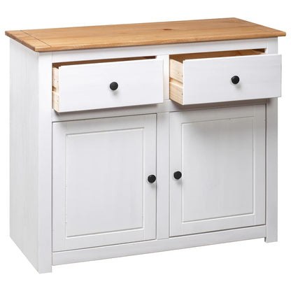 282699 vidaXL Sideboard White 93x40x80 cm Solid Pinewood Panama Range