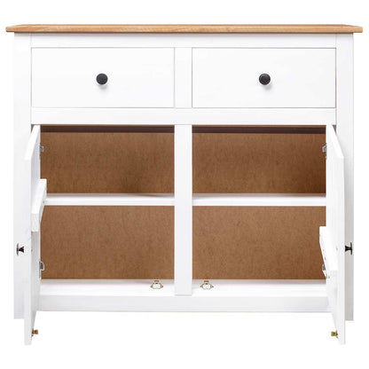 282699 vidaXL Sideboard White 93x40x80 cm Solid Pinewood Panama Range
