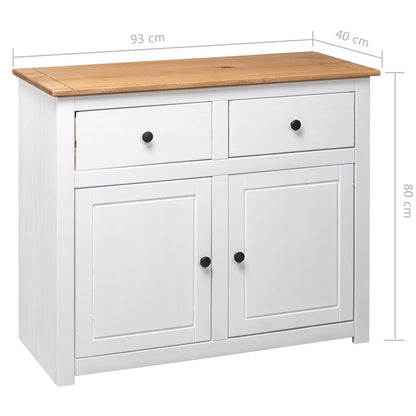 282699 vidaXL Sideboard White 93x40x80 cm Solid Pinewood Panama Range