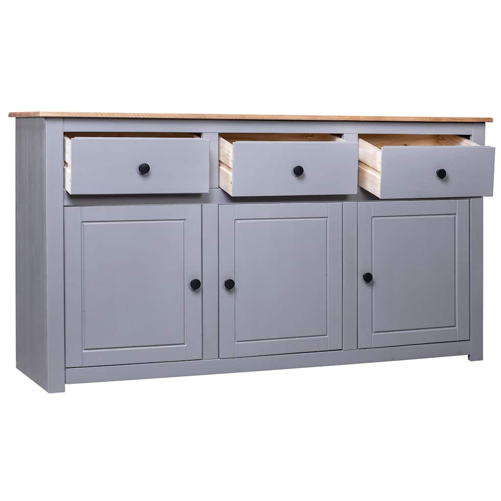 282704 vidaXL Sideboard Grey 135x40x80 cm Solid Pinewood Panama Range