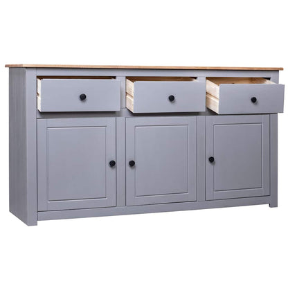 282704 vidaXL Sideboard Grey 135x40x80 cm Solid Pinewood Panama Range