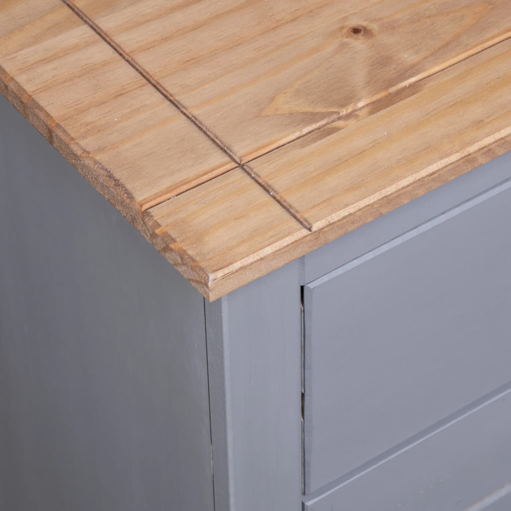 vidaXL Sideboard Grey 135x40x80 cm Solid Pinewood Panama Range