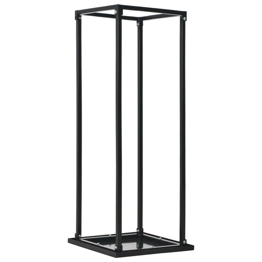 284702 vidaXL Firewood Rack with Base Black 37x37x113 cm Steel