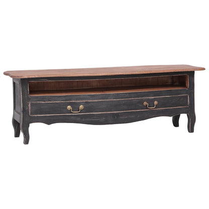 283901 vidaXL TV Cabinet 120x30x40 cm Black Solid Mahogany Wood