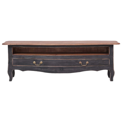 283901 vidaXL TV Cabinet 120x30x40 cm Black Solid Mahogany Wood