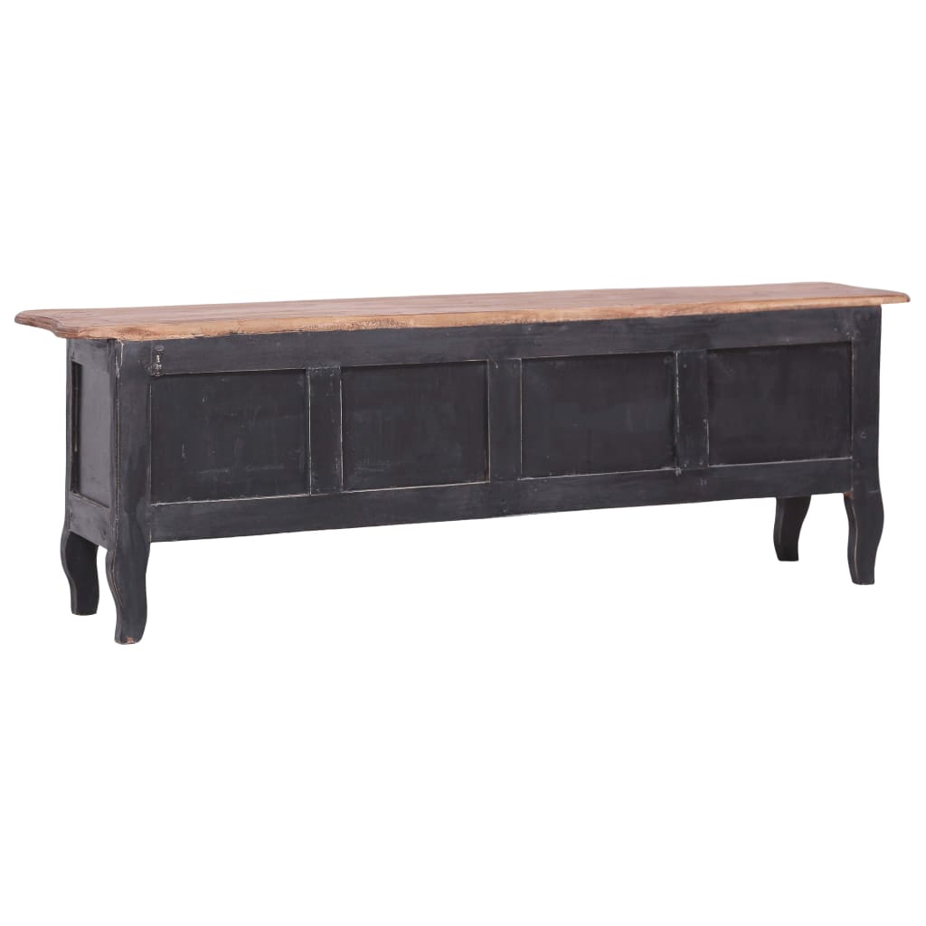 vidaXL TV Cabinet 120x30x40 cm Black Solid Mahogany Wood