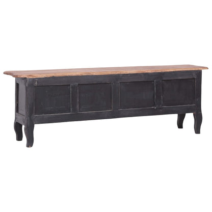 vidaXL TV Cabinet 120x30x40 cm Black Solid Mahogany Wood