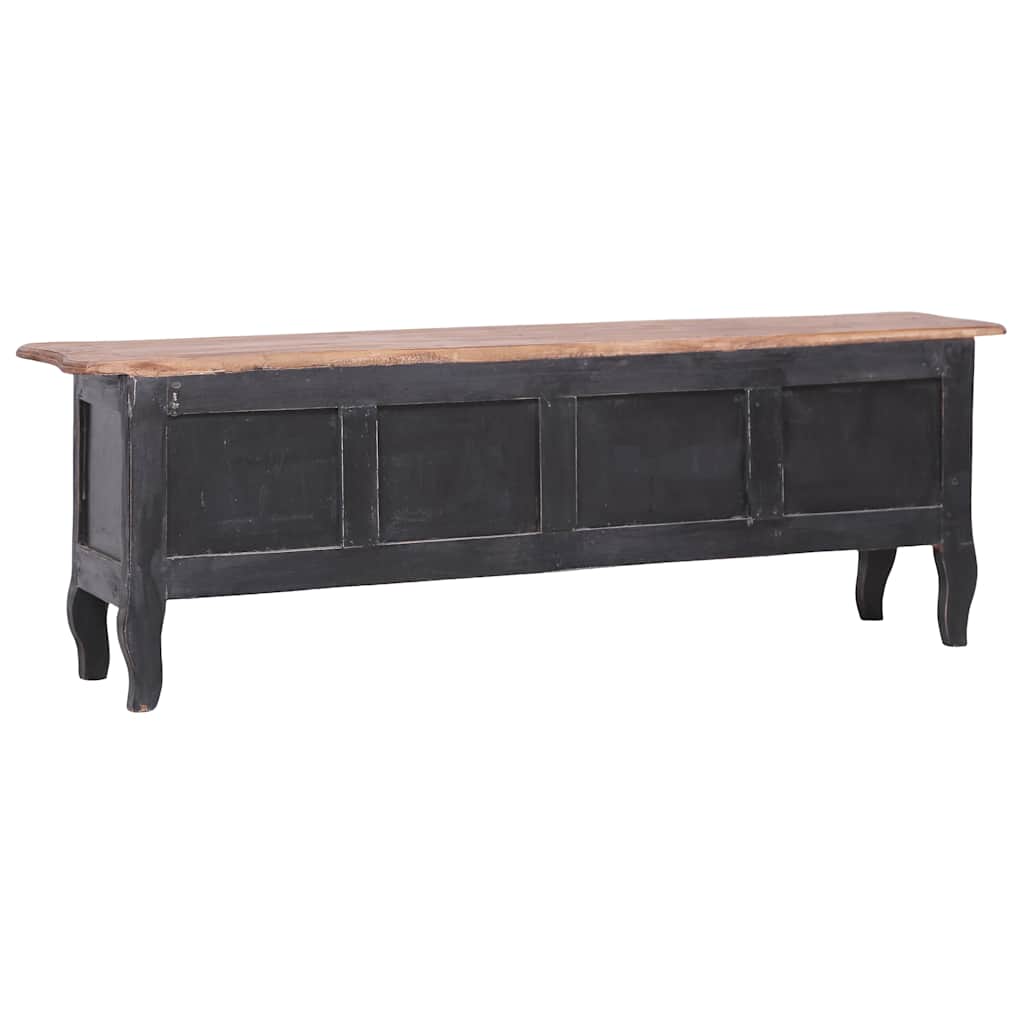 283901 vidaXL TV Cabinet 120x30x40 cm Black Solid Mahogany Wood