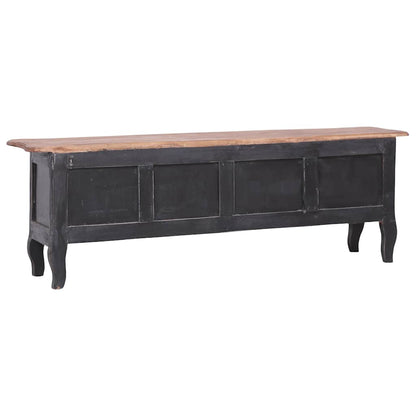 283901 vidaXL TV Cabinet 120x30x40 cm Black Solid Mahogany Wood