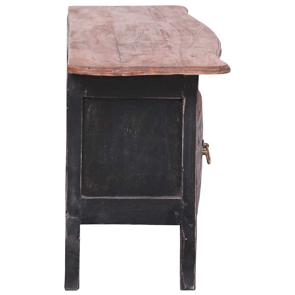 283901 vidaXL TV Cabinet 120x30x40 cm Black Solid Mahogany Wood