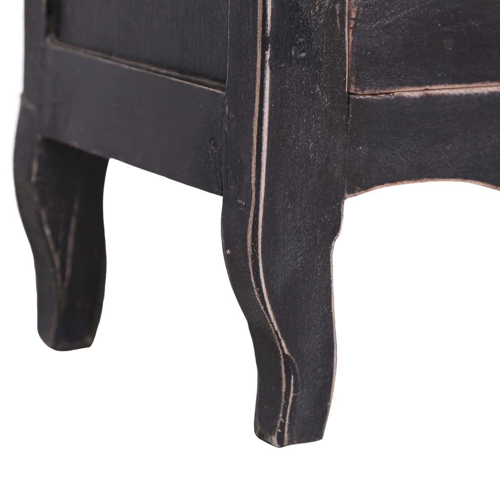 vidaXL TV Cabinet 120x30x40 cm Black Solid Mahogany Wood