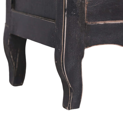 vidaXL TV Cabinet 120x30x40 cm Black Solid Mahogany Wood