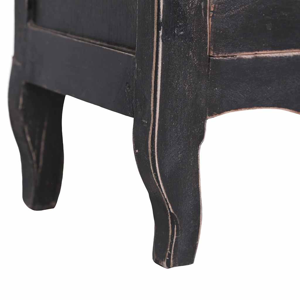 283901 vidaXL TV Cabinet 120x30x40 cm Black Solid Mahogany Wood