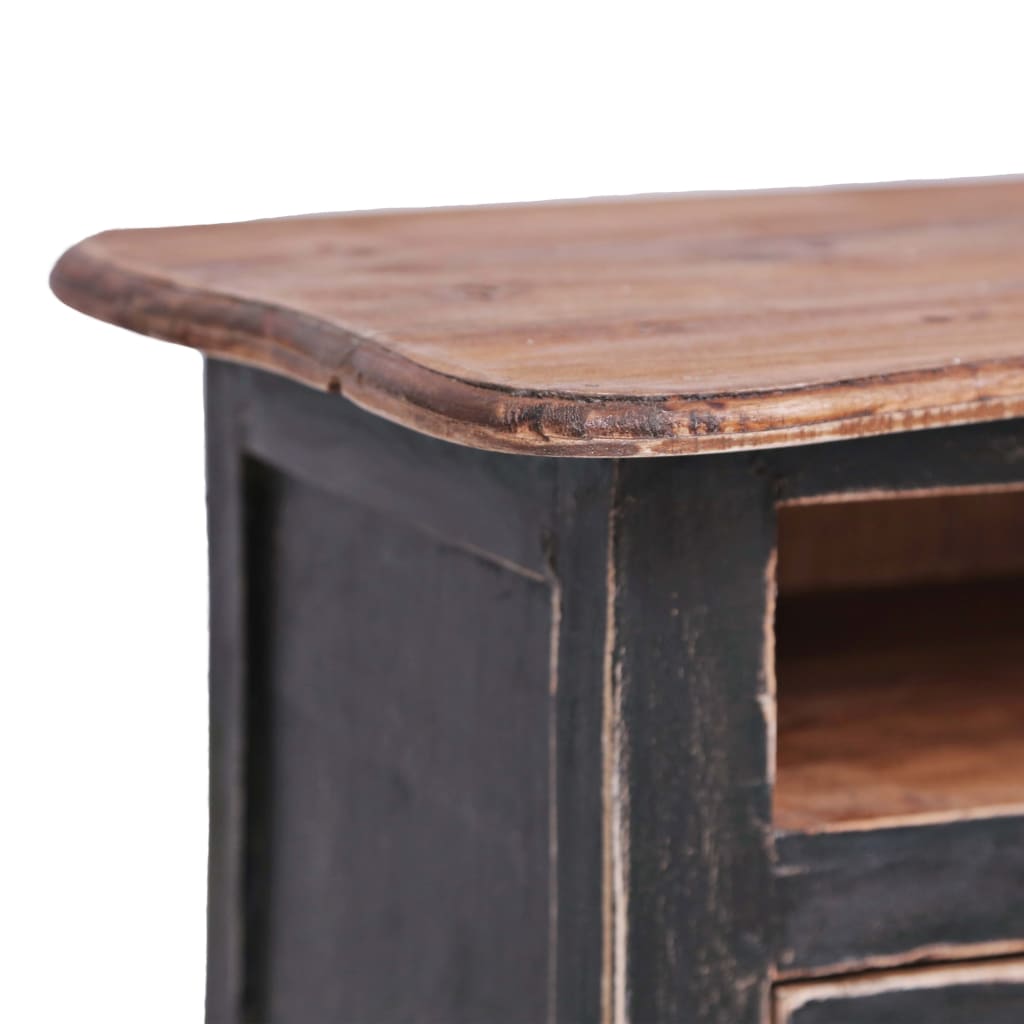 vidaXL TV Cabinet 120x30x40 cm Black Solid Mahogany Wood