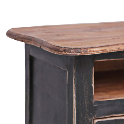 vidaXL TV Cabinet 120x30x40 cm Black Solid Mahogany Wood