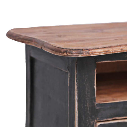 283901 vidaXL TV Cabinet 120x30x40 cm Black Solid Mahogany Wood