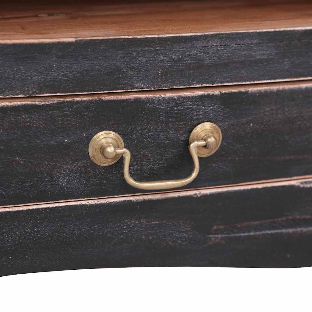 283901 vidaXL TV Cabinet 120x30x40 cm Black Solid Mahogany Wood